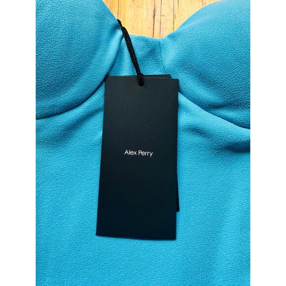 ALEX PERRY Bright Blue Draven Stretch Crepe Sweetheart Dress (US 6/AU 10) NWT! - Picture 10 of 11
